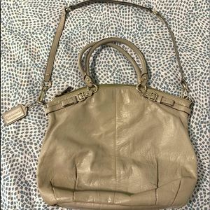 Grey Leather Coach Purse